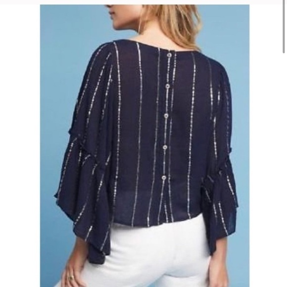 Floreat for Anthropologie bell sleeve top - Picture 2 of 7